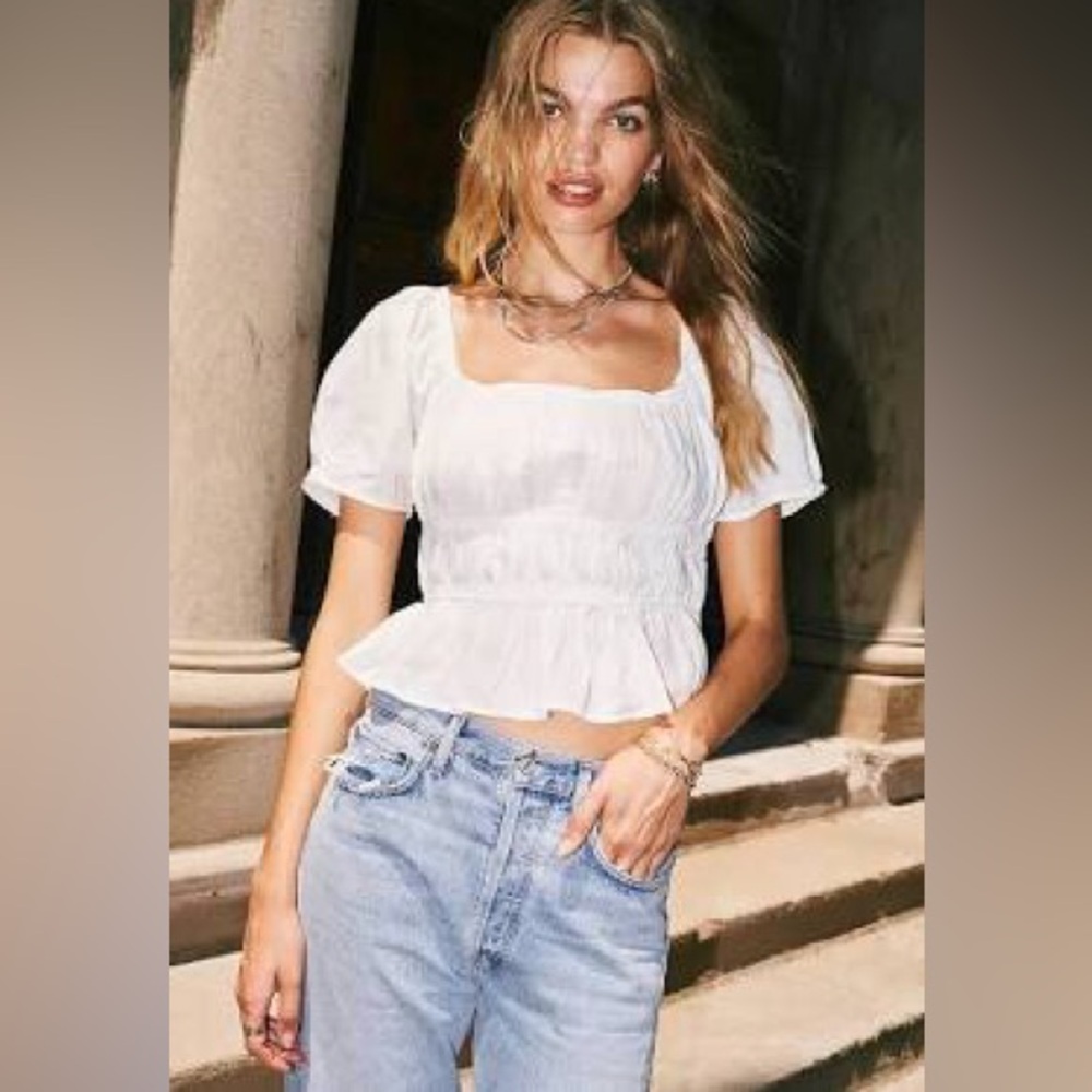 Free People Smocked Phoebe Top, Size XS